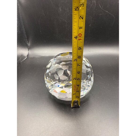 Simon Designs Crystal Paperweight Faceted Cut Glass 3.25” Diameter Damaged Box - Picture 7 of 8